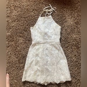 White halter floral dress